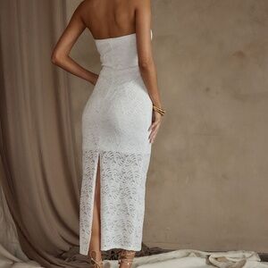 12th Tribe Reagan Strapless White Lace Midi Dress Size SS